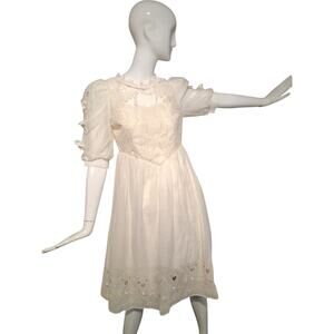 Rare Womens XS Vero Moda Jayde Fish Angel Embroidered Whimsical Fairycore Dress